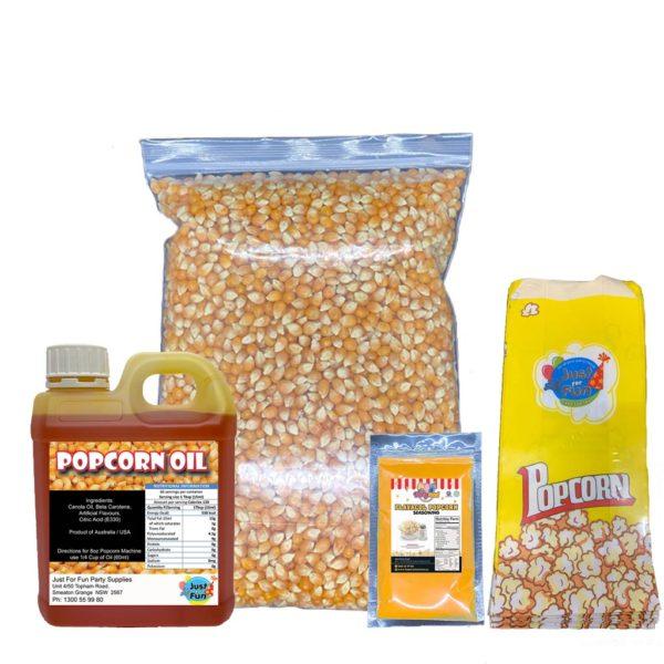 Popcorn Kits Includes Kernels, Oil, Salt with or without Bags