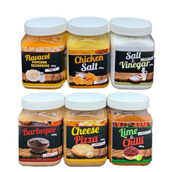 6 x Popcorn Seasonings Jars