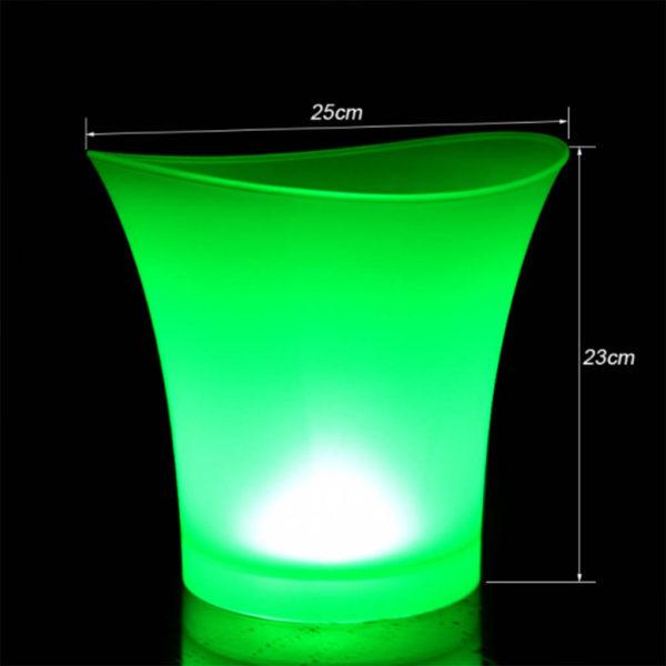 1 x 5 Litre 4 Colour Waterproof Plastic LED Ice Bucket