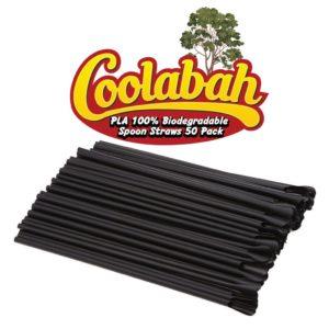 Black PLA Spoon Straws 1 WS