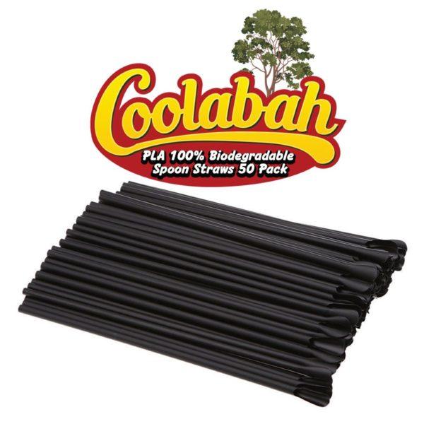 Black PLA Spoon Straws 1 WS