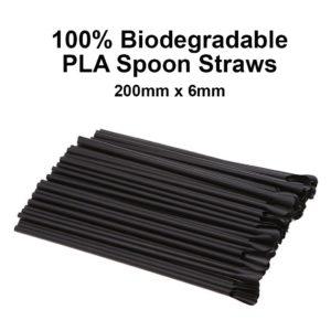 Black PLA Spoon Straws 2 WS