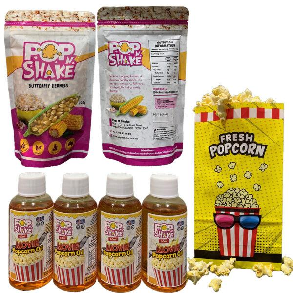 24 x Pop N Shake All In One Popcorn Kit | Popcorn | Oil | Butter & Salt