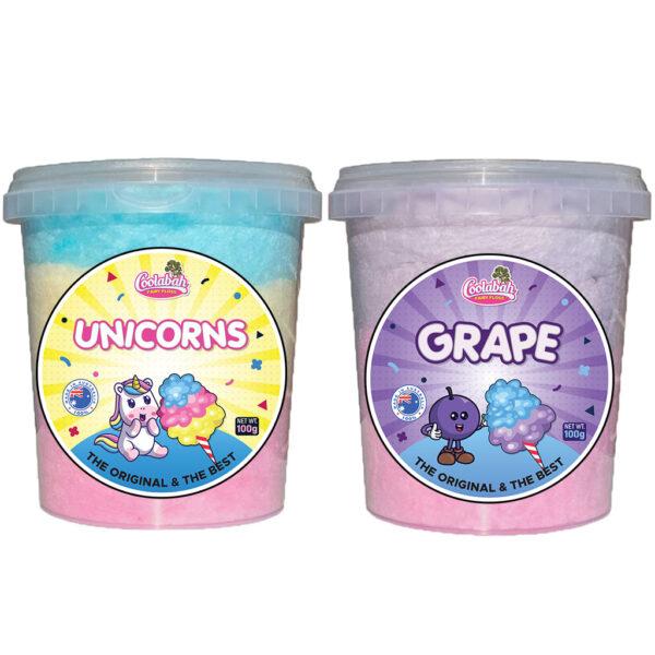 100g Fairy Floss Tubs (Ready to Eat) Original & The Best Mixed Flavours
